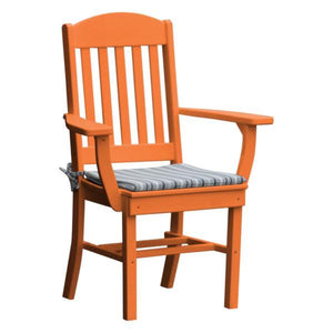 A & L Furniture Classic Dining Chair w/ Arms Outdoor Chairs Orange