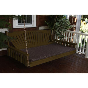 A & L Furniture Fanback Yellow Pine 6ft Swing Bed Swing Beds 6ft / Unfinished / No