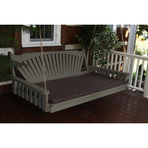 A & L Furniture Fanback Yellow Pine 6ft Swing Bed Swing Beds 6ft / Unfinished / No