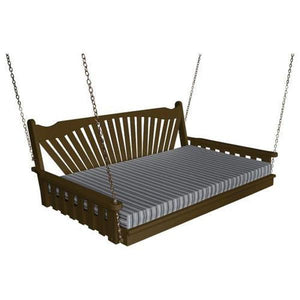 A & L Furniture Fanback Yellow Pine 6ft Swing Bed Swing Beds 6ft / Unfinished / No