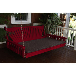 A & L Furniture Fanback Yellow Pine Swing Bed Swing Beds 4ft / Unfinished / No