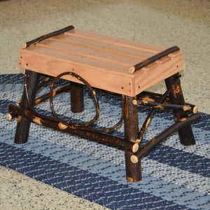 A & L Furniture Hickory Foot Stool Foot Stool Rustic Hickory