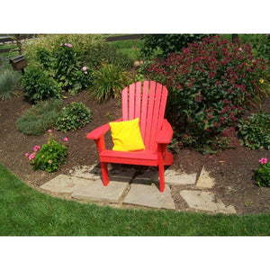 A & L Furniture Poly Fanback Adirondack Chair Outdoor Chairs Aruba Blue