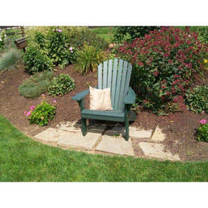 A & L Furniture Poly Fanback Adirondack Chair Outdoor Chairs Aruba Blue