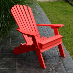 A & L Furniture Poly Folding/Reclining Adirondack Chair Outdoor Chairs Aruba Blue