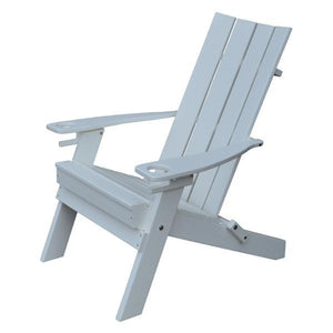 A & L Furniture Poly Hampton Folding Adirondack Chair w/2 Cupholders Adirondack Aruba Blue