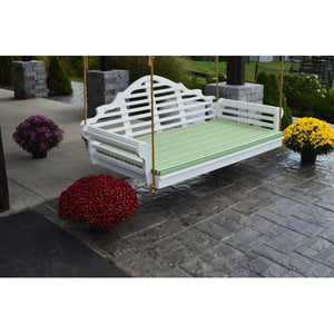 A & L Furniture Poly Marlboro Swingbed Porch Swing Beds 4ft / Aruba Blue