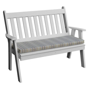 A & L Furniture Poly Traditional English Garden Bench Garden Benches 4ft / Aruba Blue