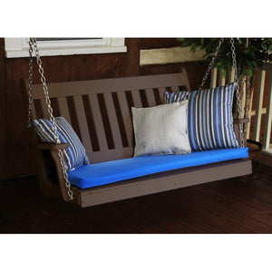 A & L Furniture Poly Traditional English Porch Swing Porch Swings 4ft / Aruba Blue