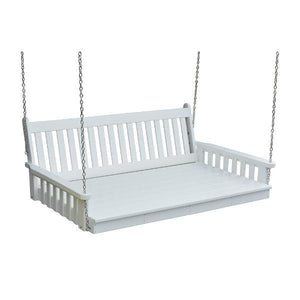 A & L Furniture Poly Traditional English Swingbed Porch Swing Beds 4ft / Aruba Blue