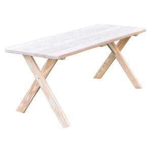 A & L Furniture Pressure Treated Pine Crossleg Table Outdoor Tables 4ft / Unfinished / No