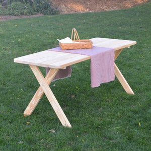 A & L Furniture Pressure Treated Pine Crossleg Table Outdoor Tables 4ft / Unfinished / No