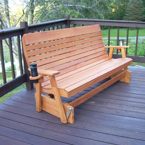 A & L Furniture Pressure Treated Pine Highback Glider Gliders 4ft / Unfinished
