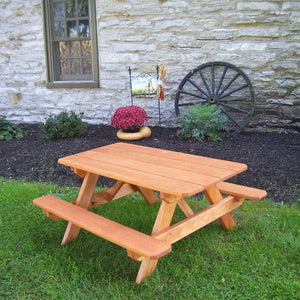 A & L Furniture Pressure Treated Pine Kids Picnic Table Picnic Table Cedar / No