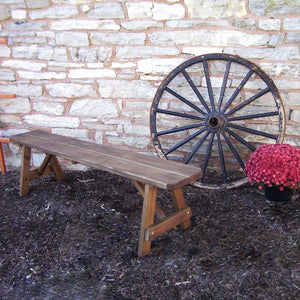 A & L Furniture Pressure Treated Pine Traditional Bench Picnic Benches 2ft / Walnut