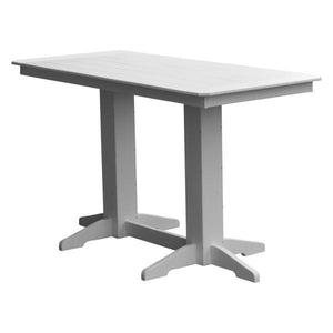 A & L Furniture Recycled Plastic Bar Table Bar Table 6ft / White / No