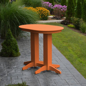 A & L Furniture Recycled Plastic Oval Bar Table Bar Table 4ft / Aruba Blue / No