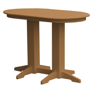 A & L Furniture Recycled Plastic Oval Bar Table Bar Table 5ft / Cedar / No