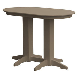 A & L Furniture Recycled Plastic Oval Bar Table Bar Table 5ft / Weathered Wood / No