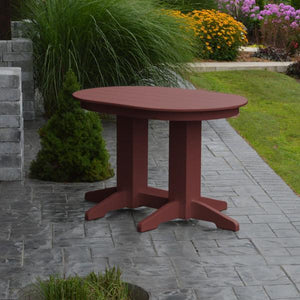 A & L Furniture Recycled Plastic Oval Dining Table Dining Table 4ft / Cherry-Wood / Details