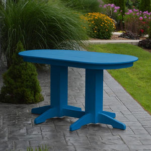 A & L Furniture Recycled Plastic Oval Dining Table Dining Table 5ft / Blue / Details