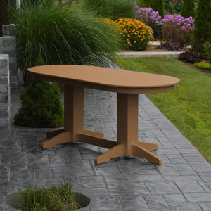 A & L Furniture Recycled Plastic Oval Dining Table Dining Table 6ft / Cedar / Details