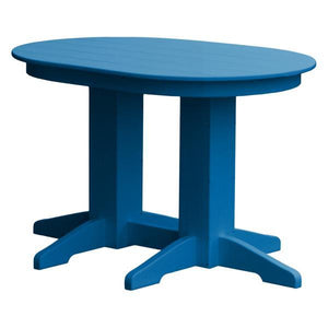 A & L Furniture Recycled Plastic Oval Dining Table Dining Table 4ft / Blue