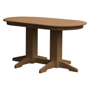 A & L Furniture Recycled Plastic Oval Dining Table Dining Table 5ft / Cedar
