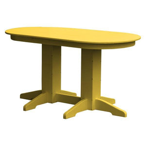 A & L Furniture Recycled Plastic Oval Dining Table Dining Table 5ft / Lemon-Yellow
