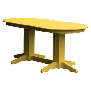 A & L Furniture Recycled Plastic Oval Dining Table Dining Table 6ft / Lemon-Yellow