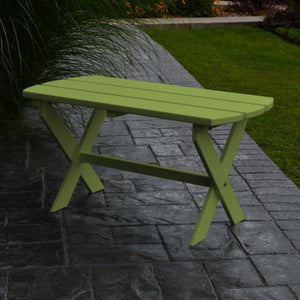A & L Furniture Recycled Plastic Poly Folding Oval Coffee Table Coffee Table Aruba Blue