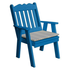 A & L Furniture Recycled Plastic Poly Royal English Chair Outdoor Chairs Blue