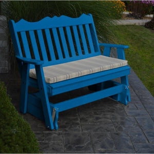 A & L Furniture Recycled Plastic Poly Royal English Glider Glider 4ft / Aruba Blue
