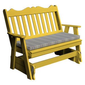 A & L Furniture Recycled Plastic Poly Royal English Glider Glider 4ft / Aruba Blue
