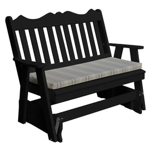 A & L Furniture Recycled Plastic Poly Royal English Glider Glider 4ft / Black
