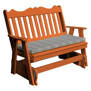 A & L Furniture Recycled Plastic Poly Royal English Glider Glider 4ft / Orange