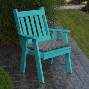 A & L Furniture Recycled Plastic Poly Traditional English Chair Outdoor Chairs Aruba Blue