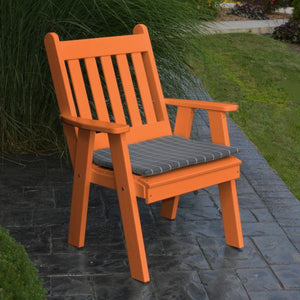 A & L Furniture Recycled Plastic Poly Traditional English Chair Outdoor Chairs Aruba Blue