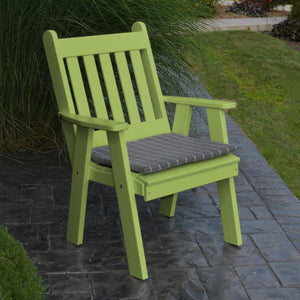 A & L Furniture Recycled Plastic Poly Traditional English Chair Outdoor Chairs Aruba Blue