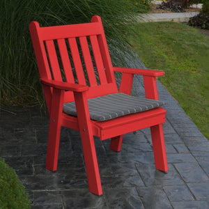 A & L Furniture Recycled Plastic Poly Traditional English Chair Outdoor Chairs Aruba Blue