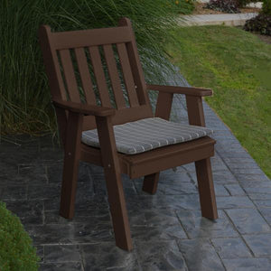 A & L Furniture Recycled Plastic Poly Traditional English Chair Outdoor Chairs Aruba Blue