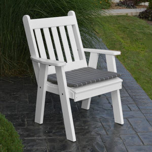 A & L Furniture Recycled Plastic Poly Traditional English Chair Outdoor Chairs Aruba Blue
