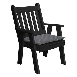 A & L Furniture Recycled Plastic Poly Traditional English Chair Outdoor Chairs Black