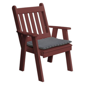 A & L Furniture Recycled Plastic Poly Traditional English Chair Outdoor Chairs Cherrywood