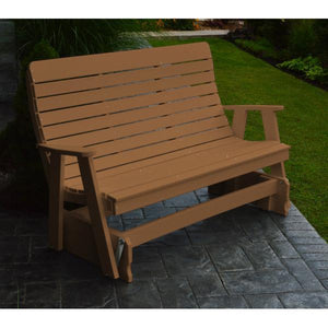 A & L Furniture Recycled Plastic Poly Winston Glider Glider 4ft / Cedar