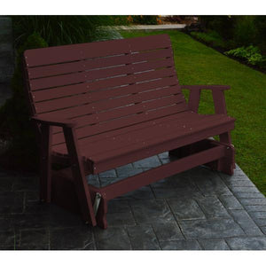 A & L Furniture Recycled Plastic Poly Winston Glider Glider 4ft / Cherrywood