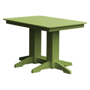 A & L Furniture Recycled Plastic Rectangular Dining Table Dining Table 4ft / Tropical Lime / No