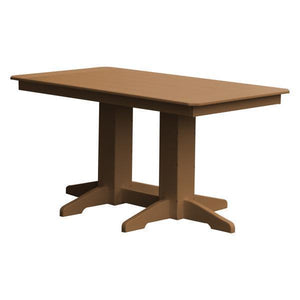 A & L Furniture Recycled Plastic Rectangular Dining Table Dining Table 5ft / Cedar / No