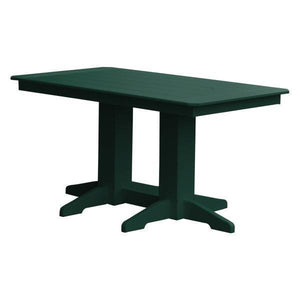 A & L Furniture Recycled Plastic Rectangular Dining Table Dining Table 5ft / Turf Green / No