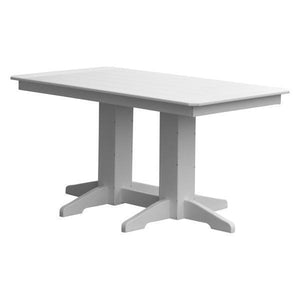 A & L Furniture Recycled Plastic Rectangular Dining Table Dining Table 5ft / White / No